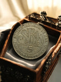 Jeton de casino vintage SBM Monte-Carlo métal argenté rétro ancien