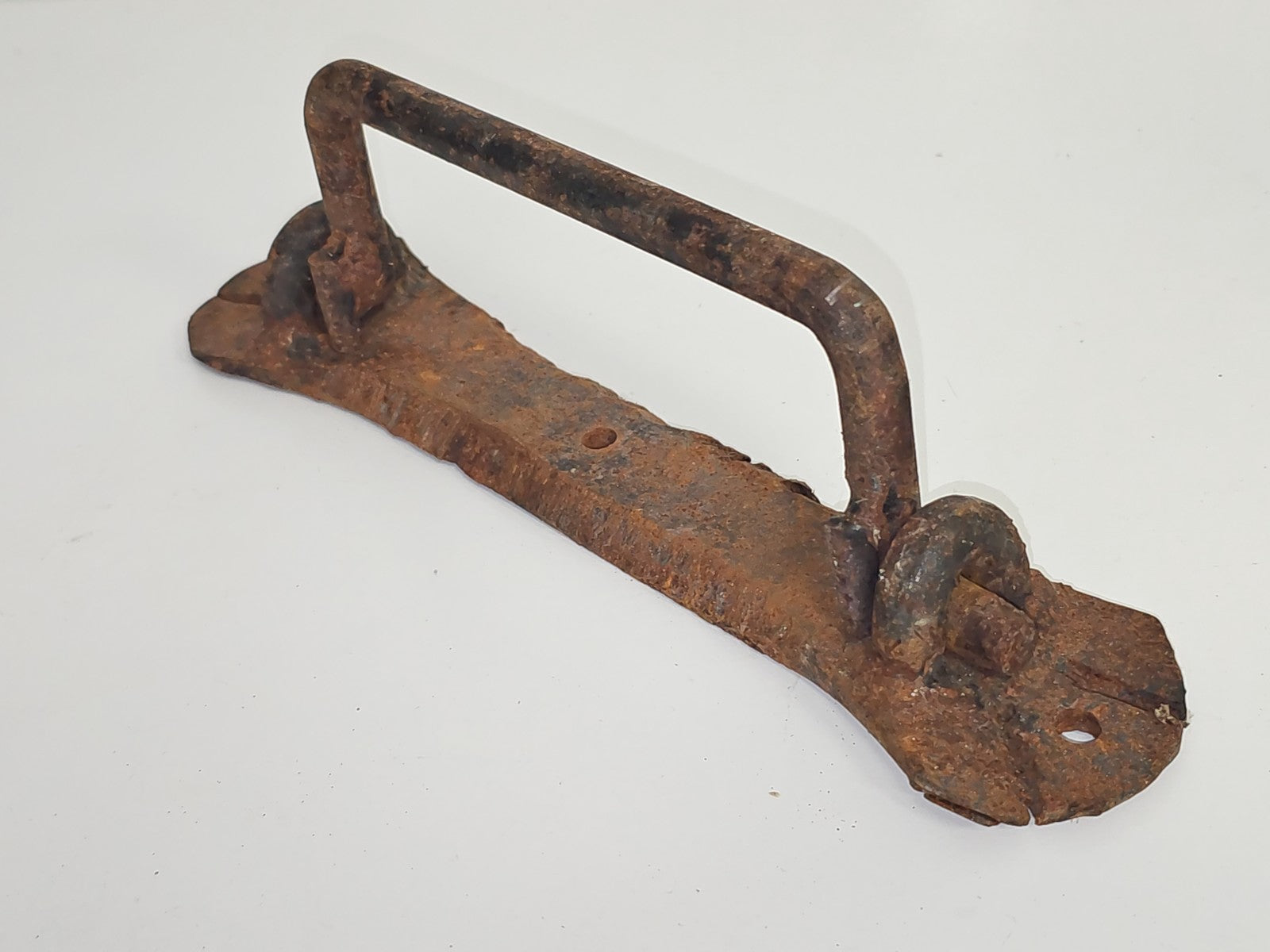 Poignée de porte ancienne XIXe fer massif carré vintage rétro collection France