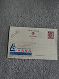 Carte postale publicitaire SASA Belgique soieries affranchie philatélie (Ref 27)
