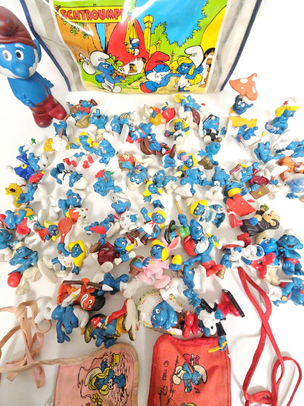 Gros lot figurines Schtroumpfs vintage anciennes, collection rétro rare occasion