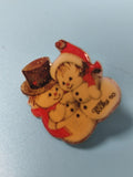 Pin's vintage Noël bonhommes de neige, illustré, Centré Bourse 90, collection