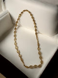 Collier vintage plaqué or maille rétro élégant ancien bijou femme