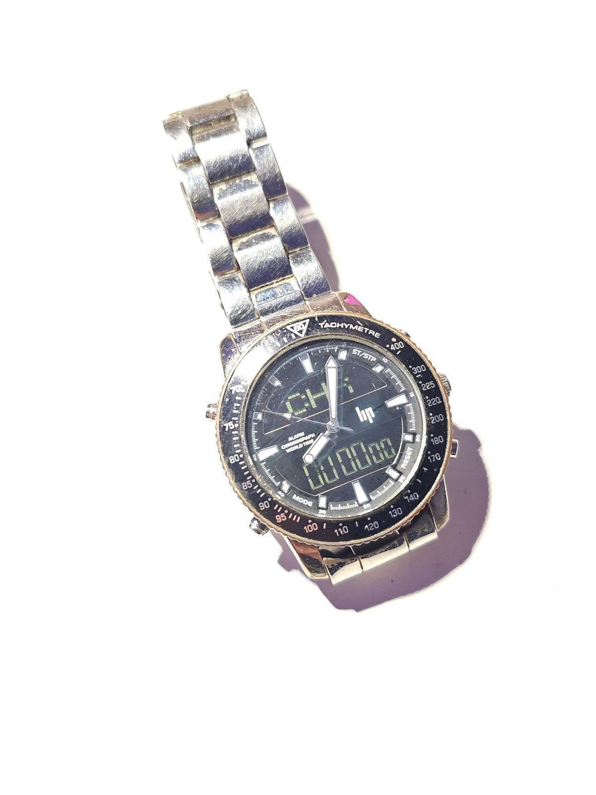 Vintage montre Lip Quartz chronographe World Time, ancienne, rare collection