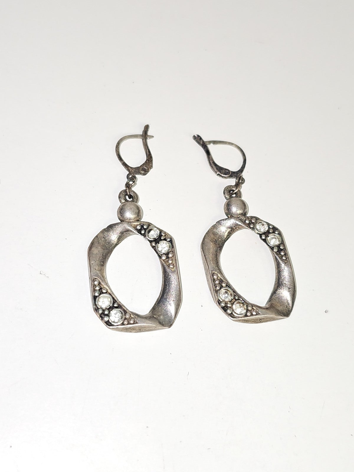 Paire ancienne boucles d?oreilles fantaisie vintage rétro, bijou collection déco