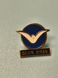 Vintage pin's Club OR50 bleu doré oiseau émaillé collection badge ancien