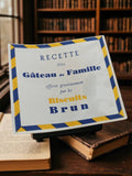 Brochure publicitaire Biscuits Brun vintage, recette Gâteau de Famille rétro pap