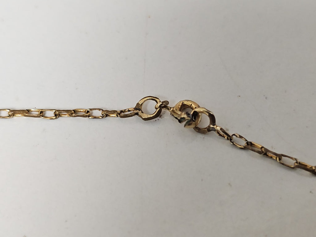 Collier ancien rétro en or jaune 9 carats, bijou vintage élégant collection