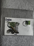 Lettre premier jour Ceylon paon Peacock FDC philatélie (Ref 27)