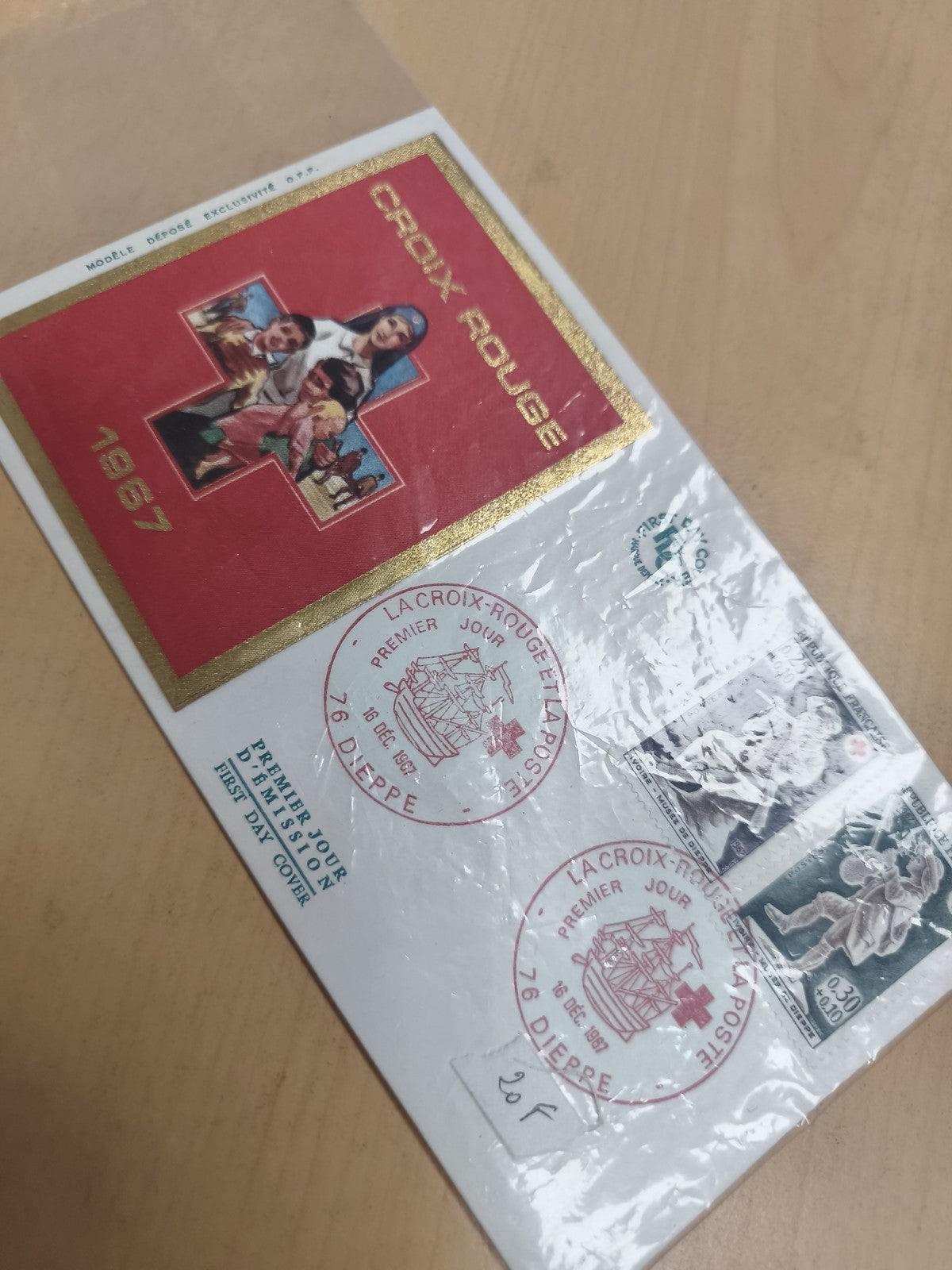 Enveloppe Premier Jour Croix-Rouge 1967 Dieppe timbres philatélie FDC