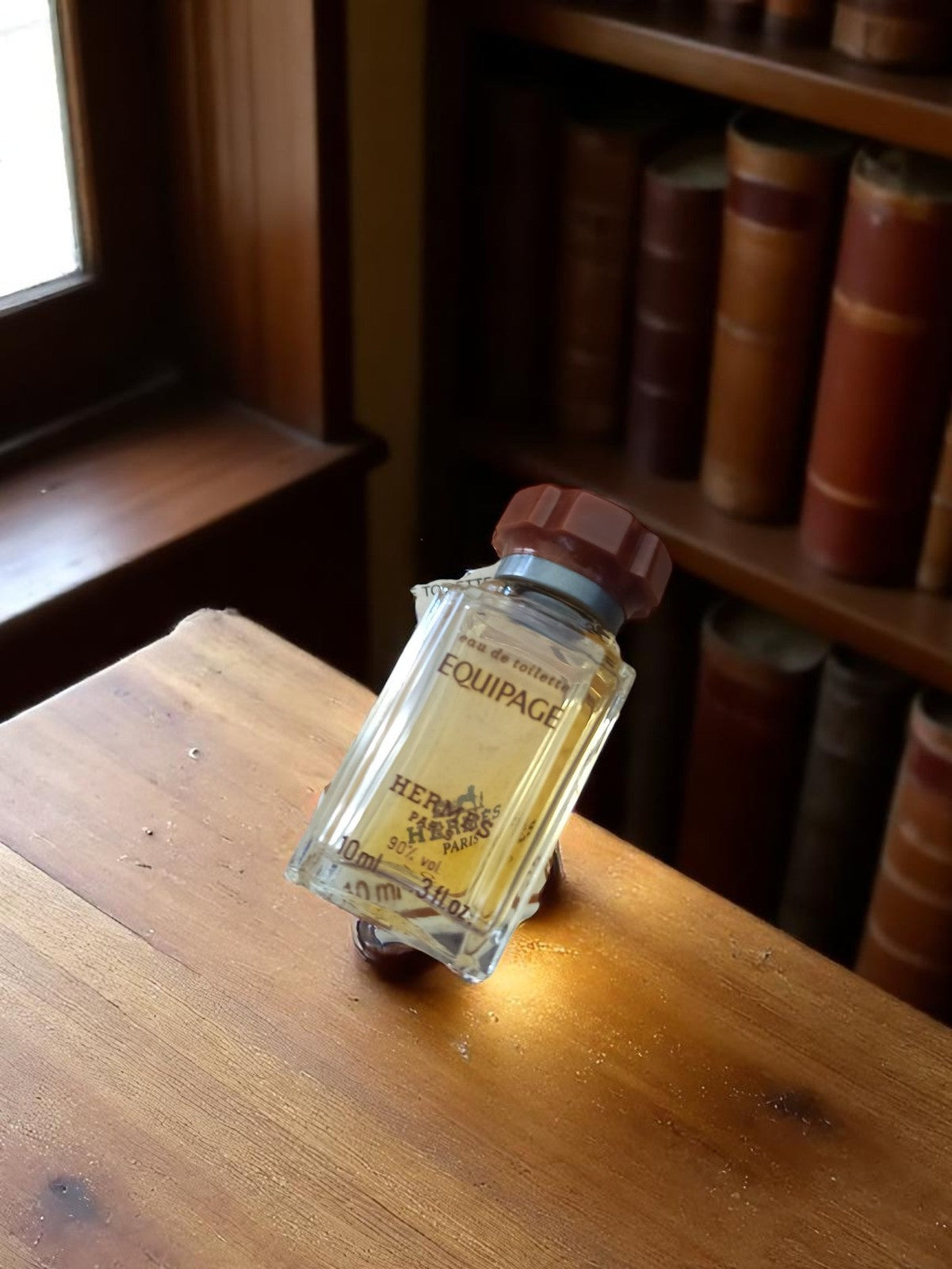 Miniature parfum Hermès Equipage vintage verre soufflé 10ml rétro ancien
