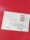 Enveloppe philatélie timbre France 70c, oblitérée, écriture manuscrite bleue