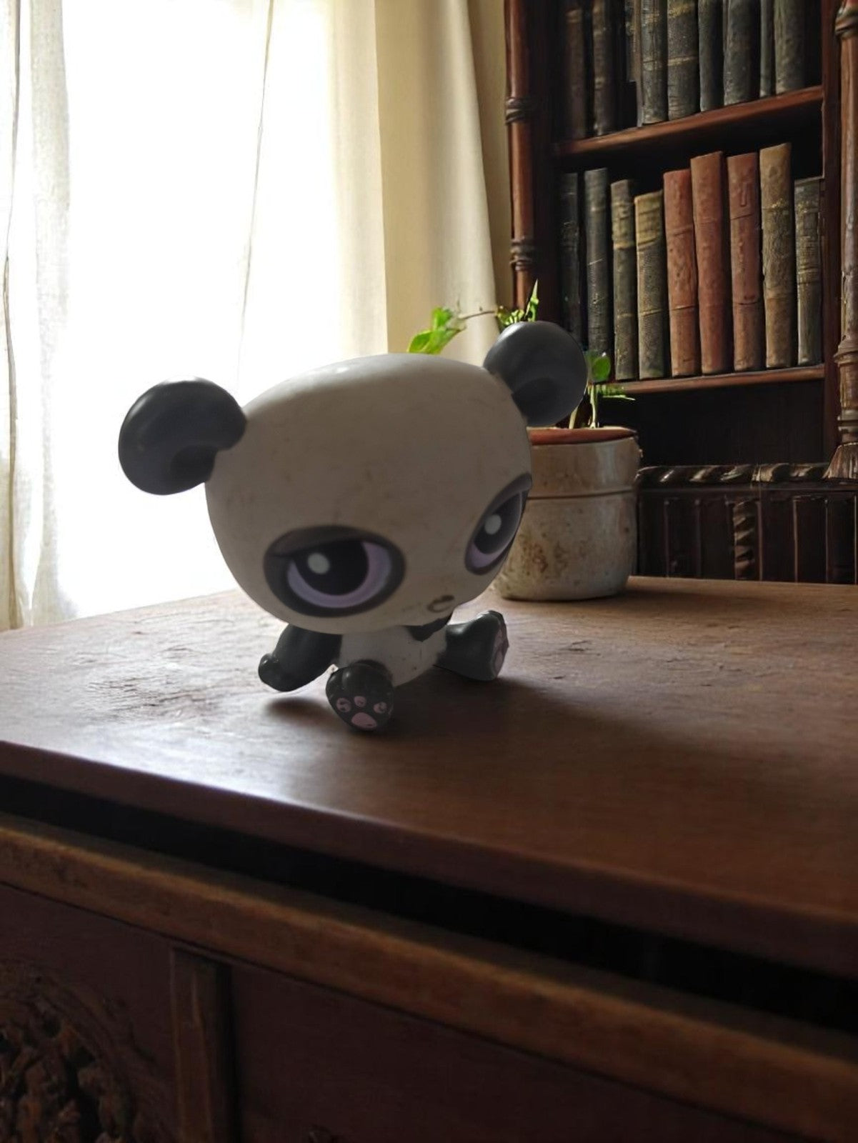 Figurine Petshop vintage panda assis yeux violets rétro rare animal