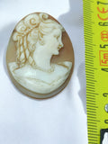 Camée ancien vintage début XXe siècle ovale femme profil collection rétro