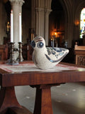 Statue oiseau folk art mexicain vintage céramique peinte main années 80 déco