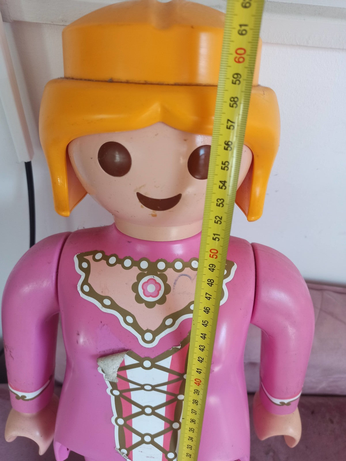 Figurine géante Playmobil femme robe rose décorative Jumbo XXL occasion