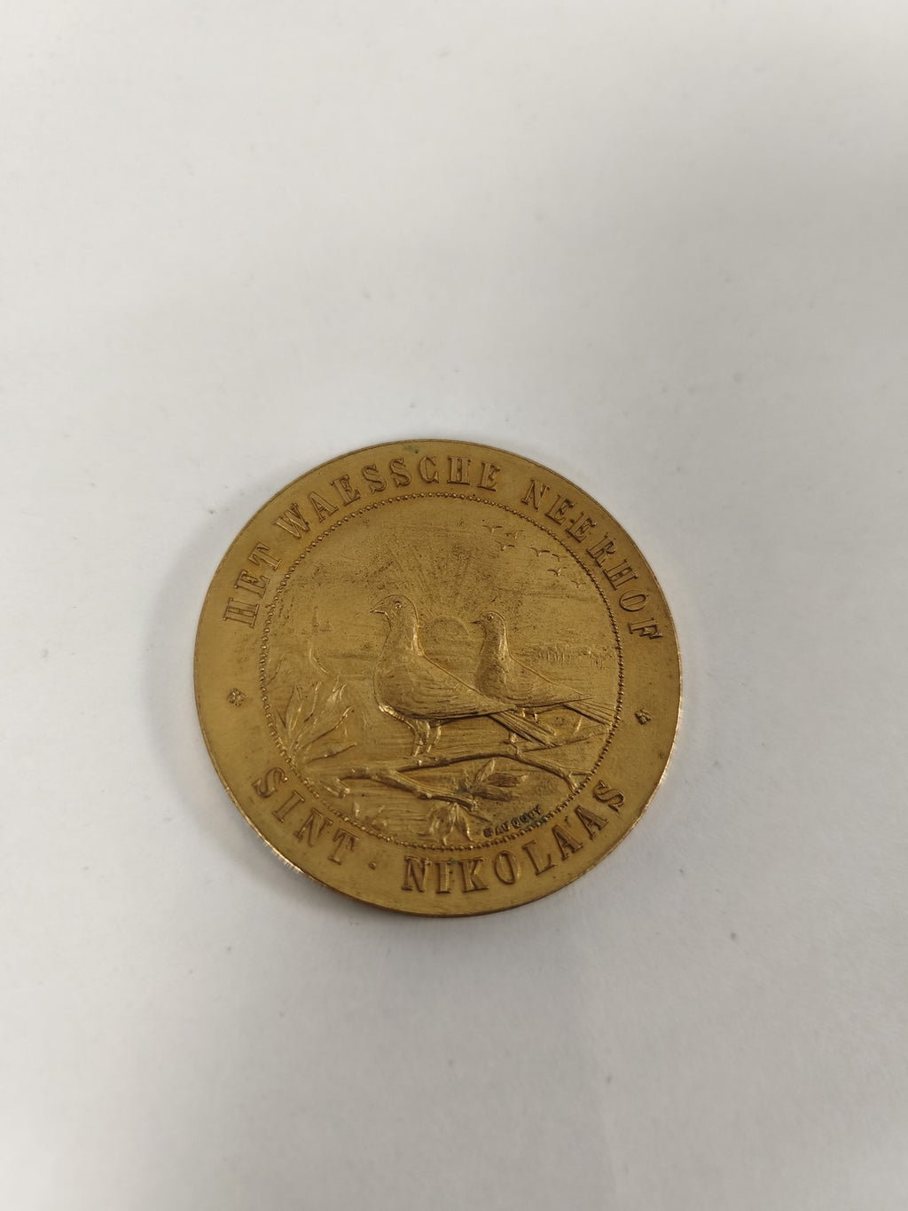 Médaille ancienne Het Waessche Neerhof vintage pour collectionneur objet rétro r