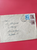 Enveloppe philatélie affranchie timbres Deutsche Post 1948 avec cachet Stuttgart