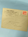 Ancienne enveloppe oblitérée 1937 Union Amicale Paris philatélie vintage