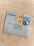 Lettre Air Mail Inde vers France timbres poste avion oblitérés philatélie
