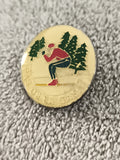 Pin's vintage Pas de la Case skieur émail doré montagne ski ancien (Ref 4)