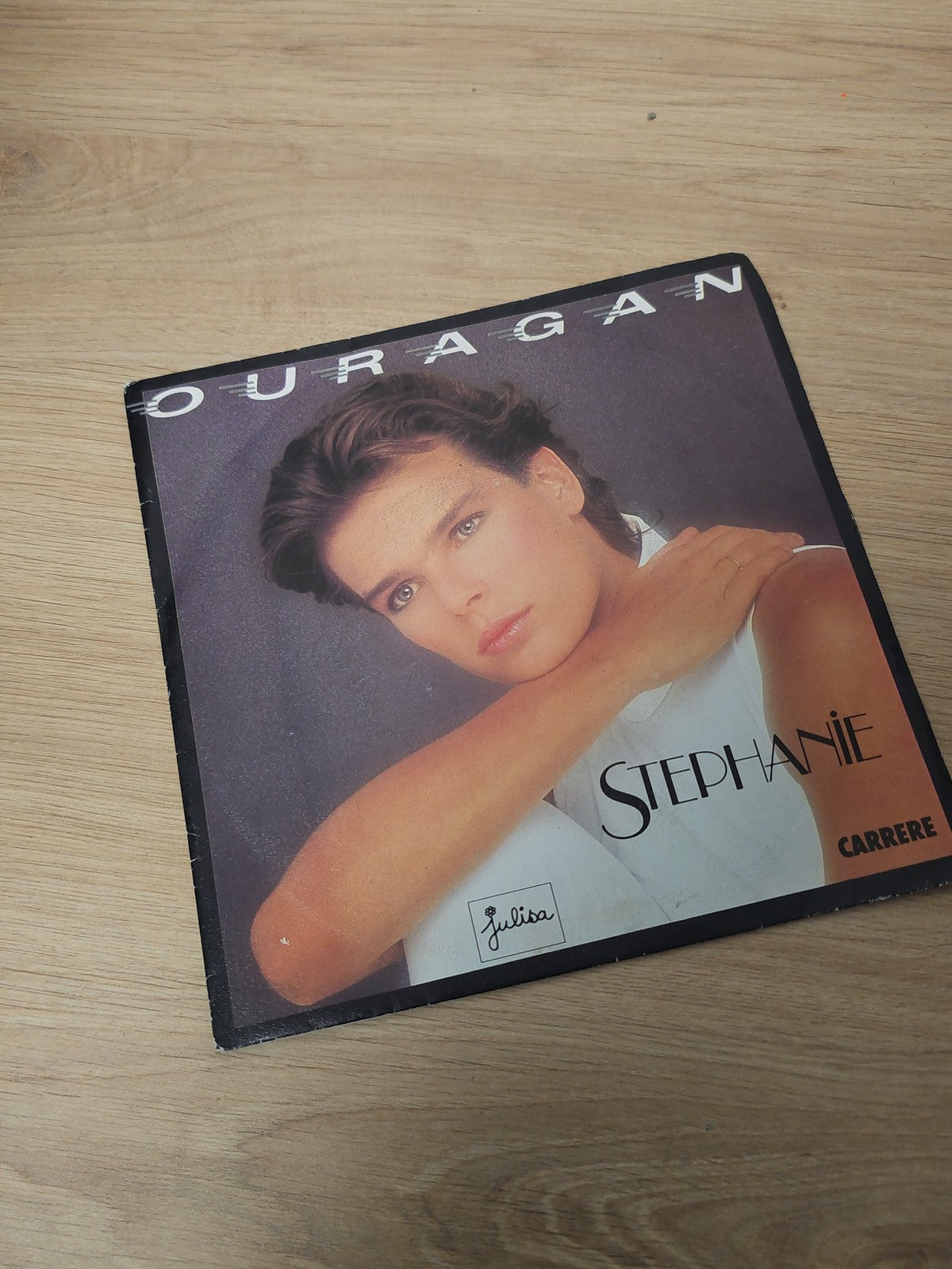 Vintage disque vinyle 45 tours Stéphanie ancien rétro collection musique rare