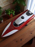 Bateau USB vintage HY-022 rouge blanc, modèle rare, objet déco rétro