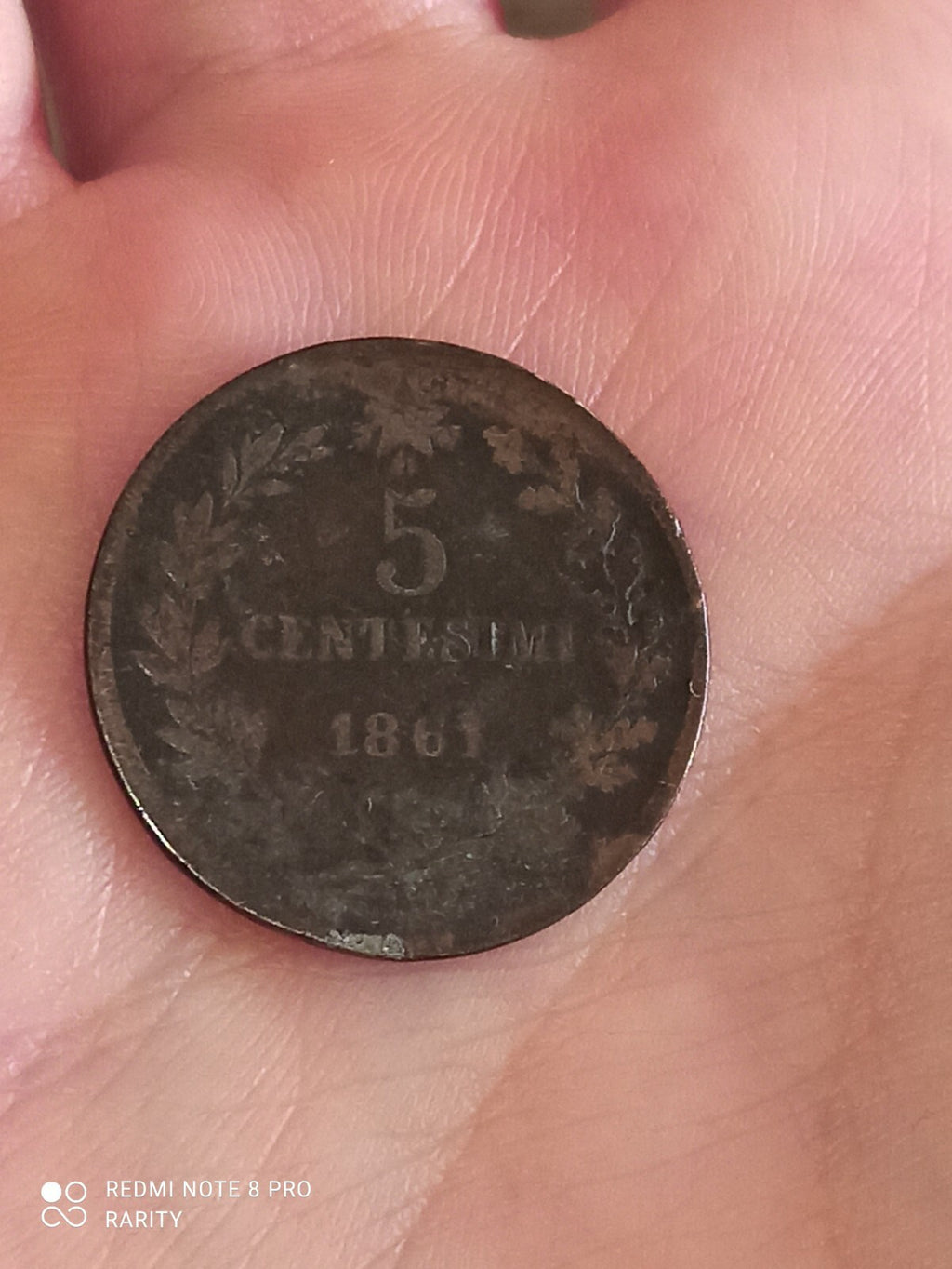 Pièce 5 Centesimi Royaume d'Italie 1861 Victor Emmanuel II monnaie italienne