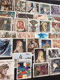 Timbres anciens France art peinture lot philatélie oblitérés vintage