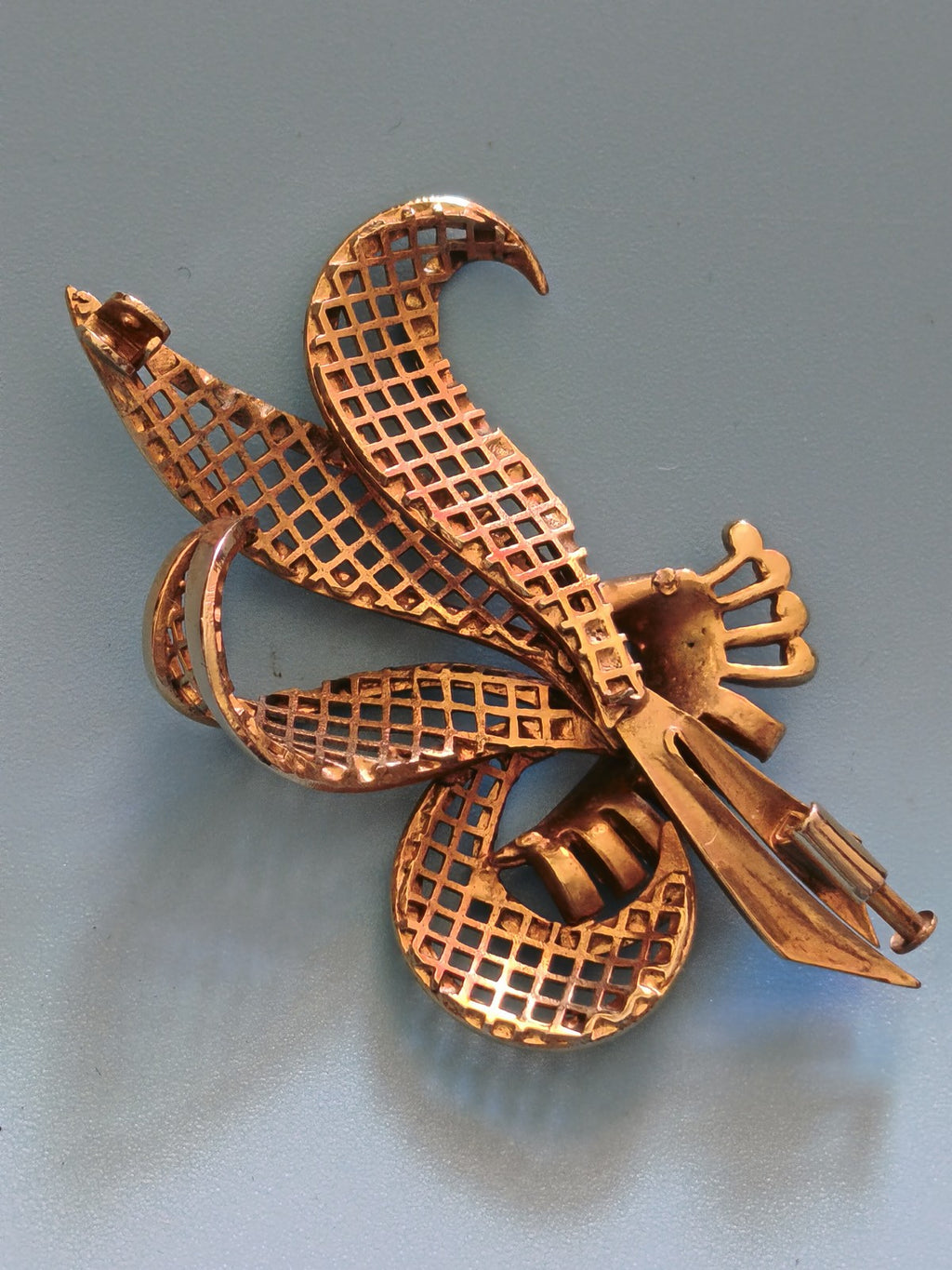 Broche vintage ancienne plaquée or rétro pour collection bijoux ancien