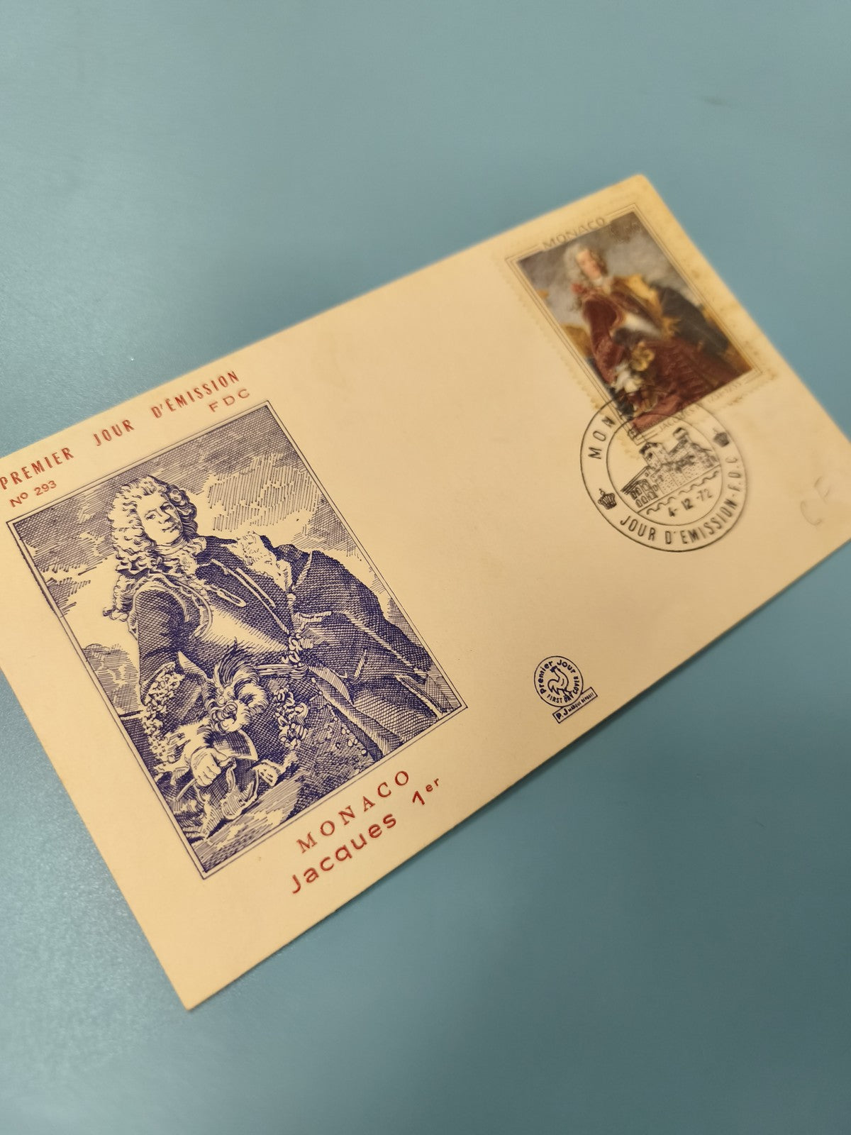 Enveloppe FDC Monaco Jacques 1er premier jour d?émission avec timbre illustré