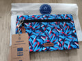 Pochette avant Cabaia motif bleu rouge, neuve, accessoire sac 24 cm