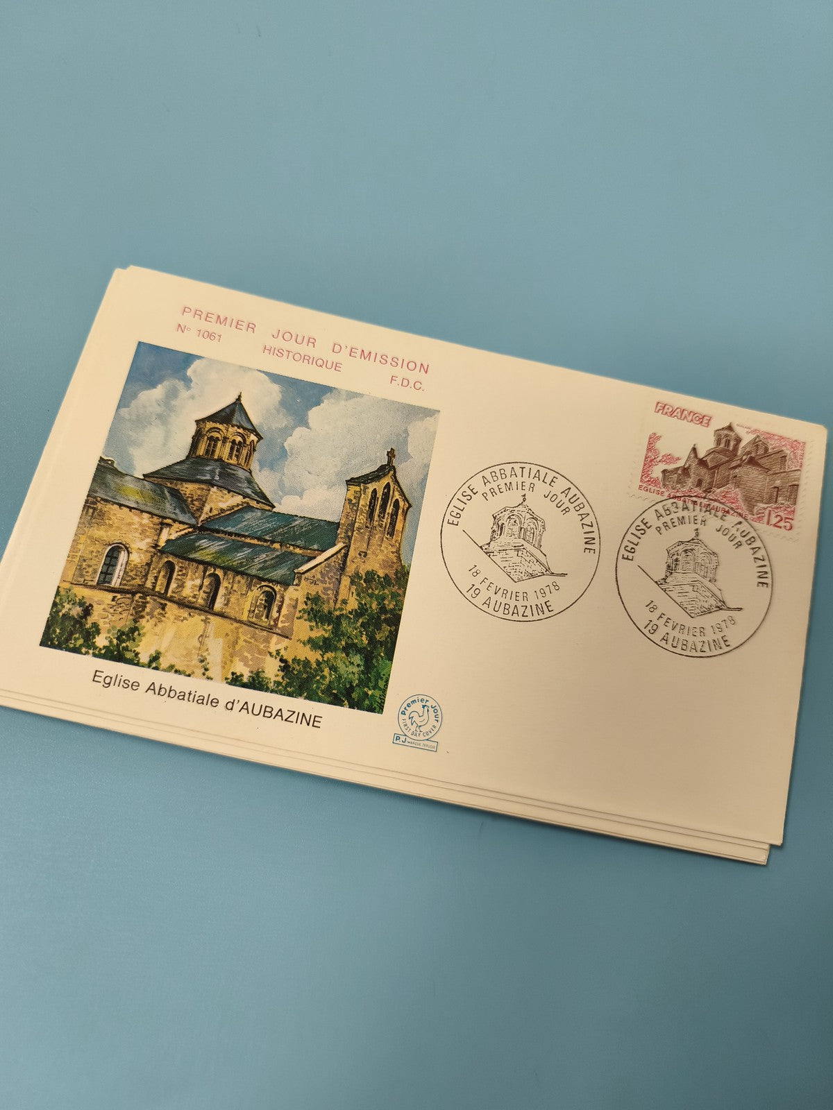 Enveloppe premier jour FDC Eglise Abbatiale d?Aubazine illustration couleur