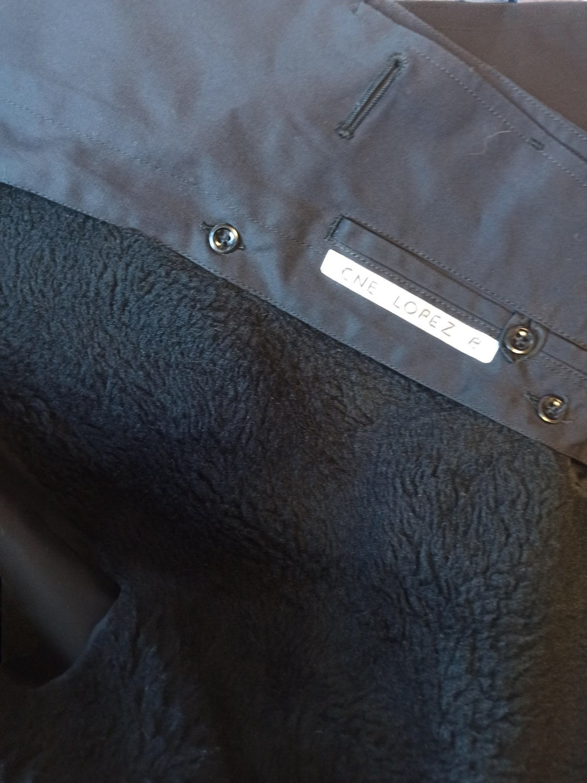 Manteau d'officier vintage armée de l'air française, doublure fourrée ancien