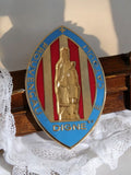 Ancienne broche Provence Digne émaillée, blason religieux, vintage collection