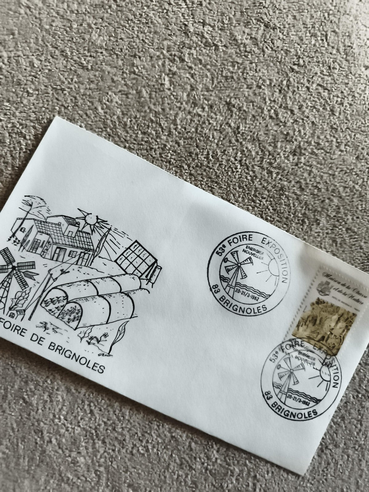Lettre 1er jour 53e Foire Brignoles 1982 cachet philatélie agriculture