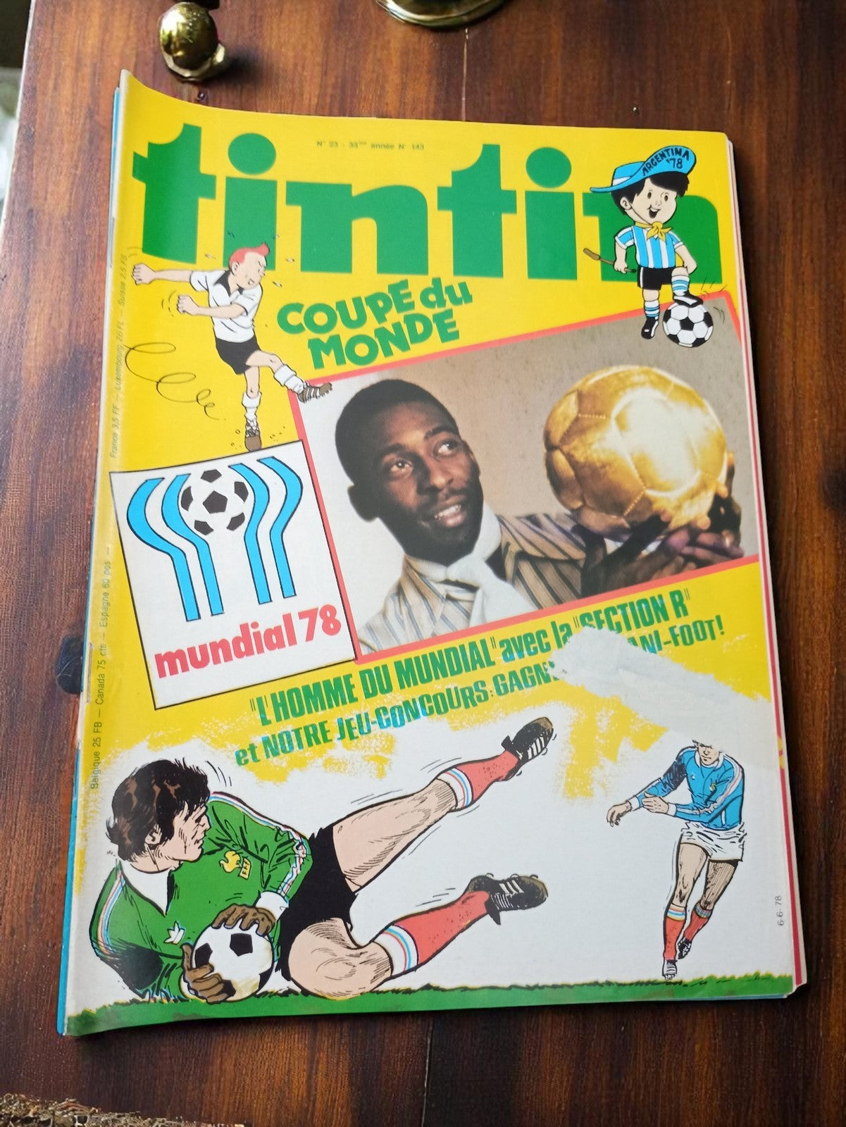 Magazine Tintin Coupe du Monde 1978 vintage football années 70 collector