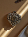 Pendentif cœur vintage métal années 50 style rétro atelier bijouterie