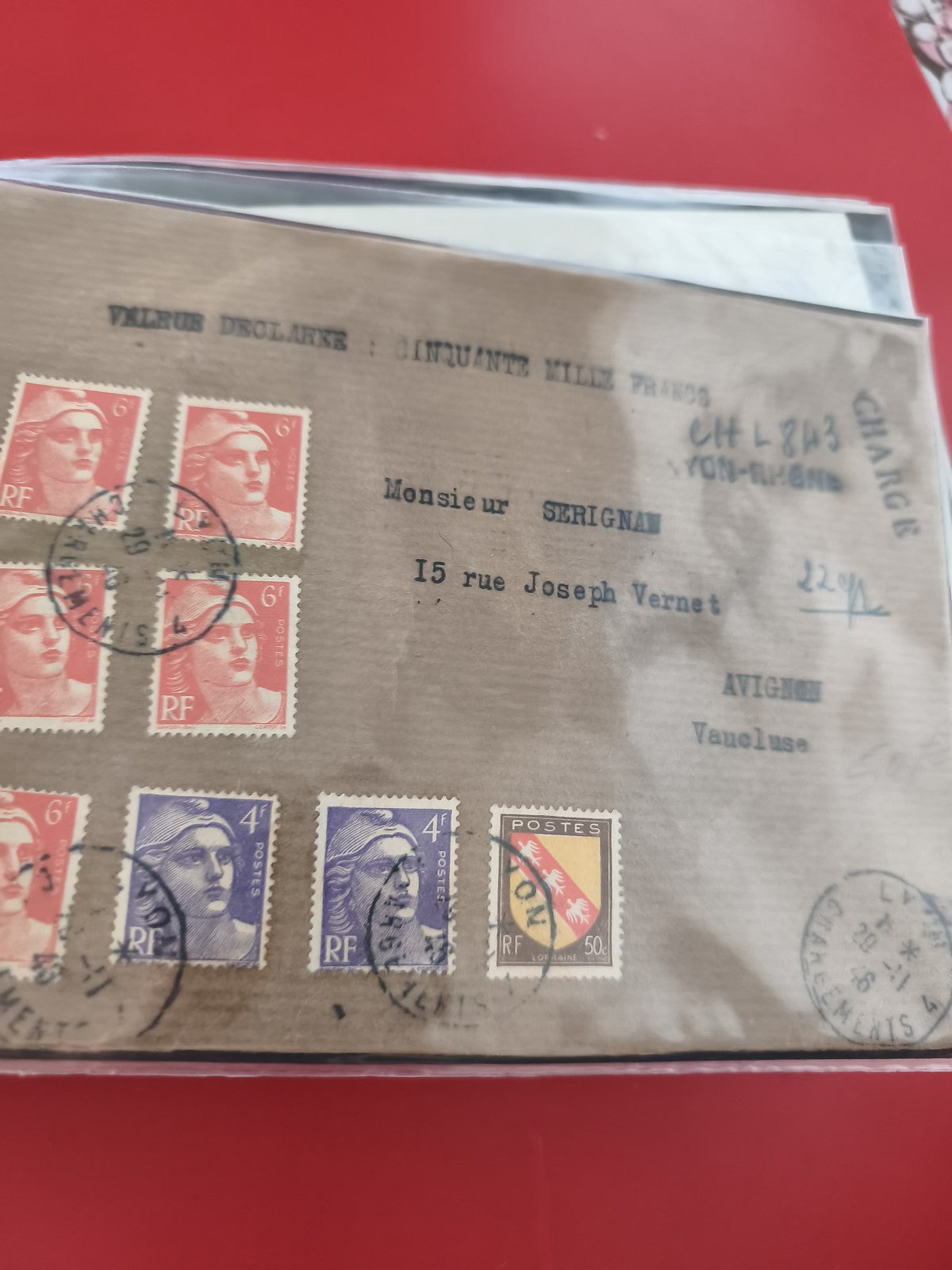 Ancienne enveloppe oblitérée Marianne timbres France collection philatélie vinta