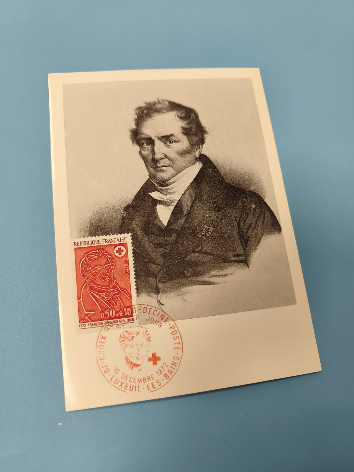 Enveloppe premier jour FDC Médecine 1972 Luxeuil-les-Bains timbre rouge