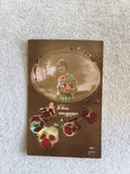 Carte postale ancienne illustrée pensée femme fleurs message CPA