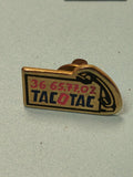 Pin's vintage TACO TAC téléphone publicitaire ancien, inscription 36 65 77 02