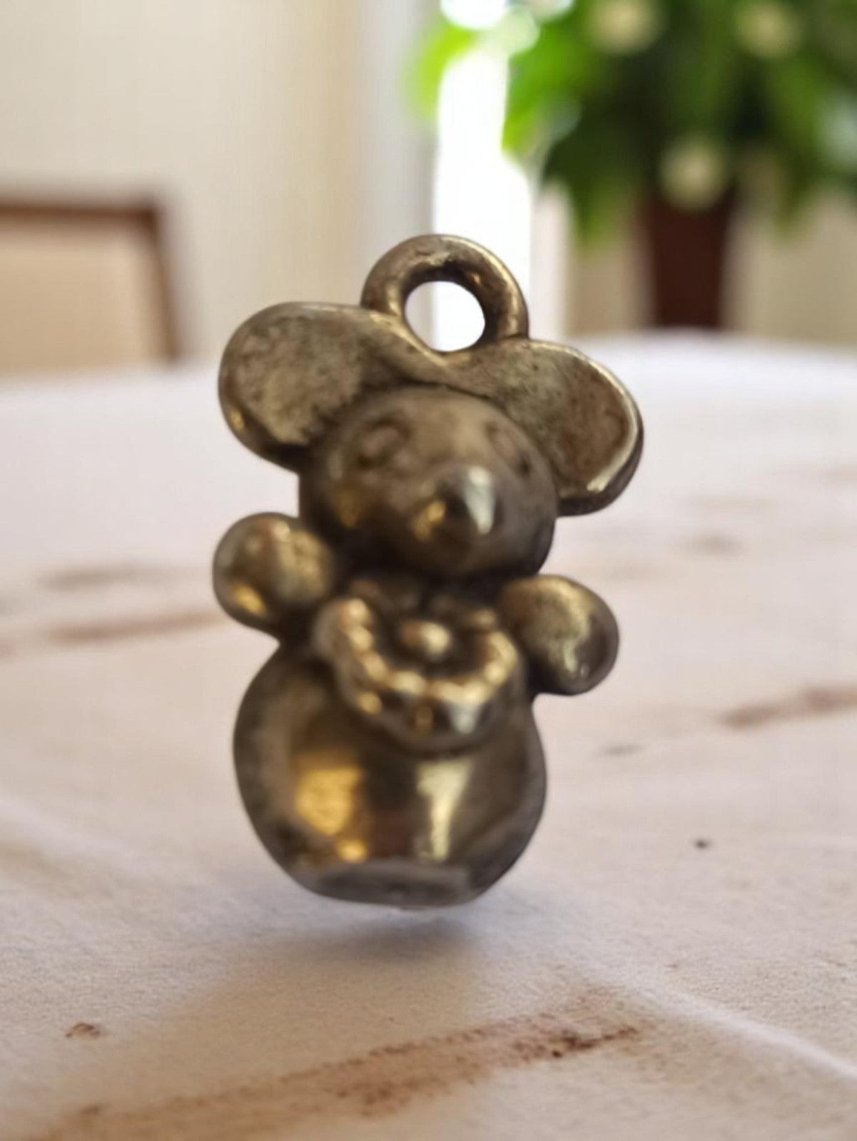 Pendentif souris vintage métal années 50 figurine bijou rétro animalier