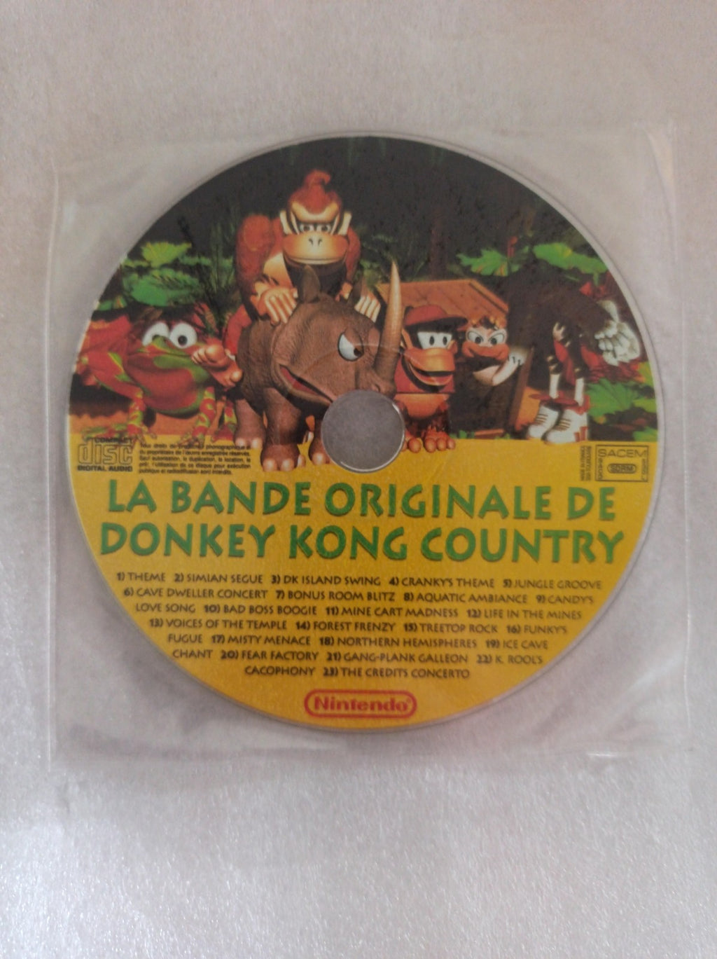 CD Bande Originale Donkey Kong Country Super Nintendo Rare