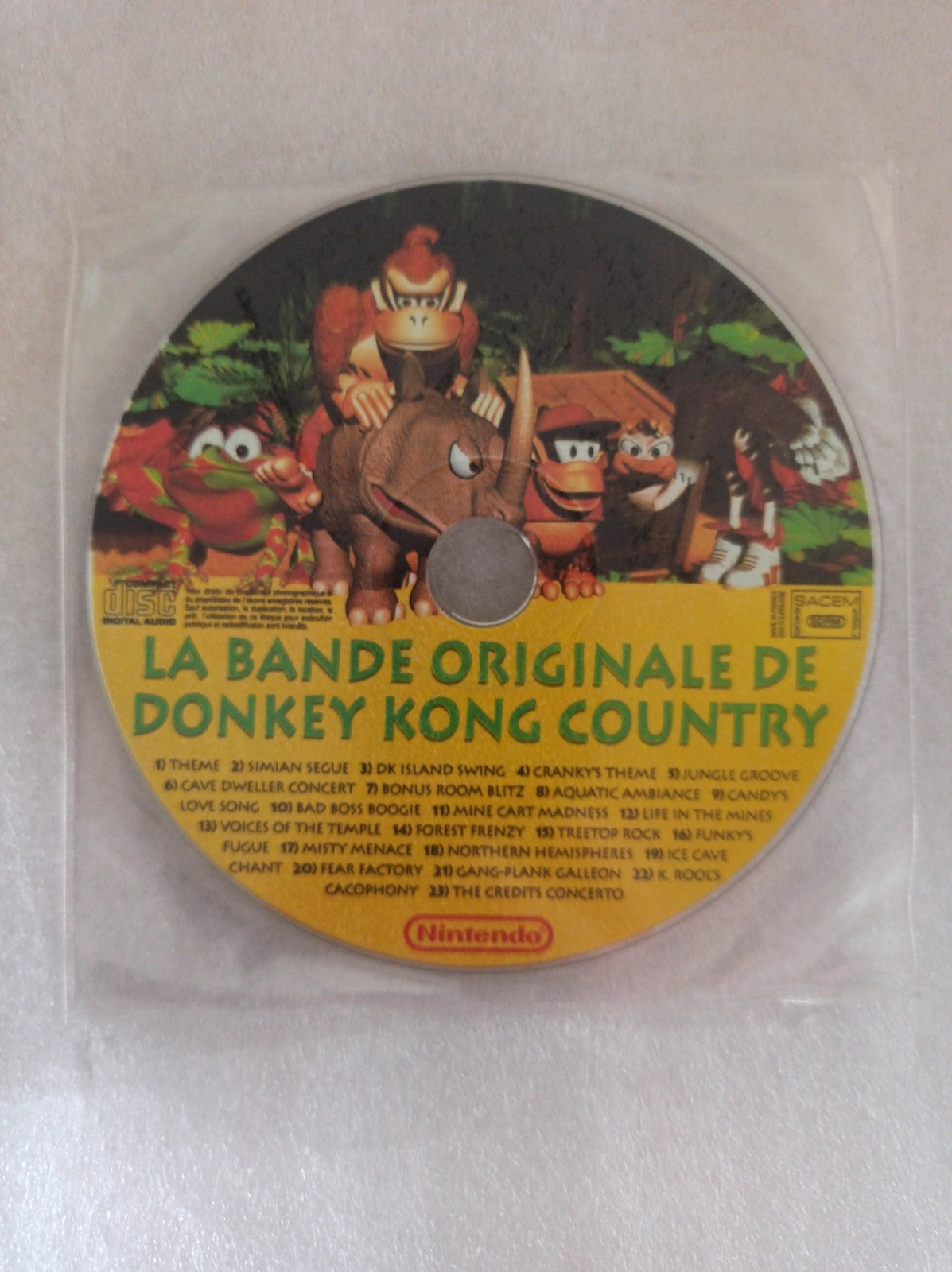 CD Bande Originale Donkey Kong Country Super Nintendo Rare
