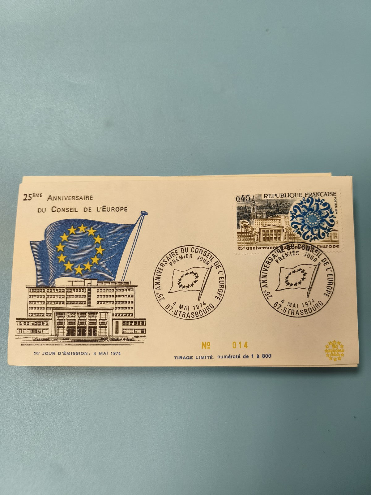 Ancienne enveloppe philatélie 1er jour Conseil de l?Europe 1974 tirage limité