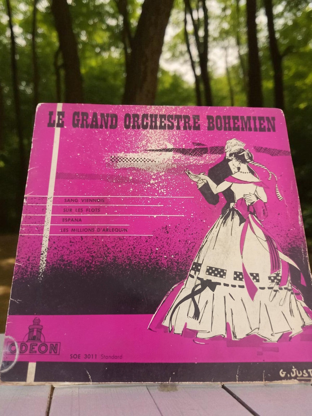 Vinyle 45 tours Le Grand Orchestre Bohémien Odeon rétro SOE 3011 pochette rose
