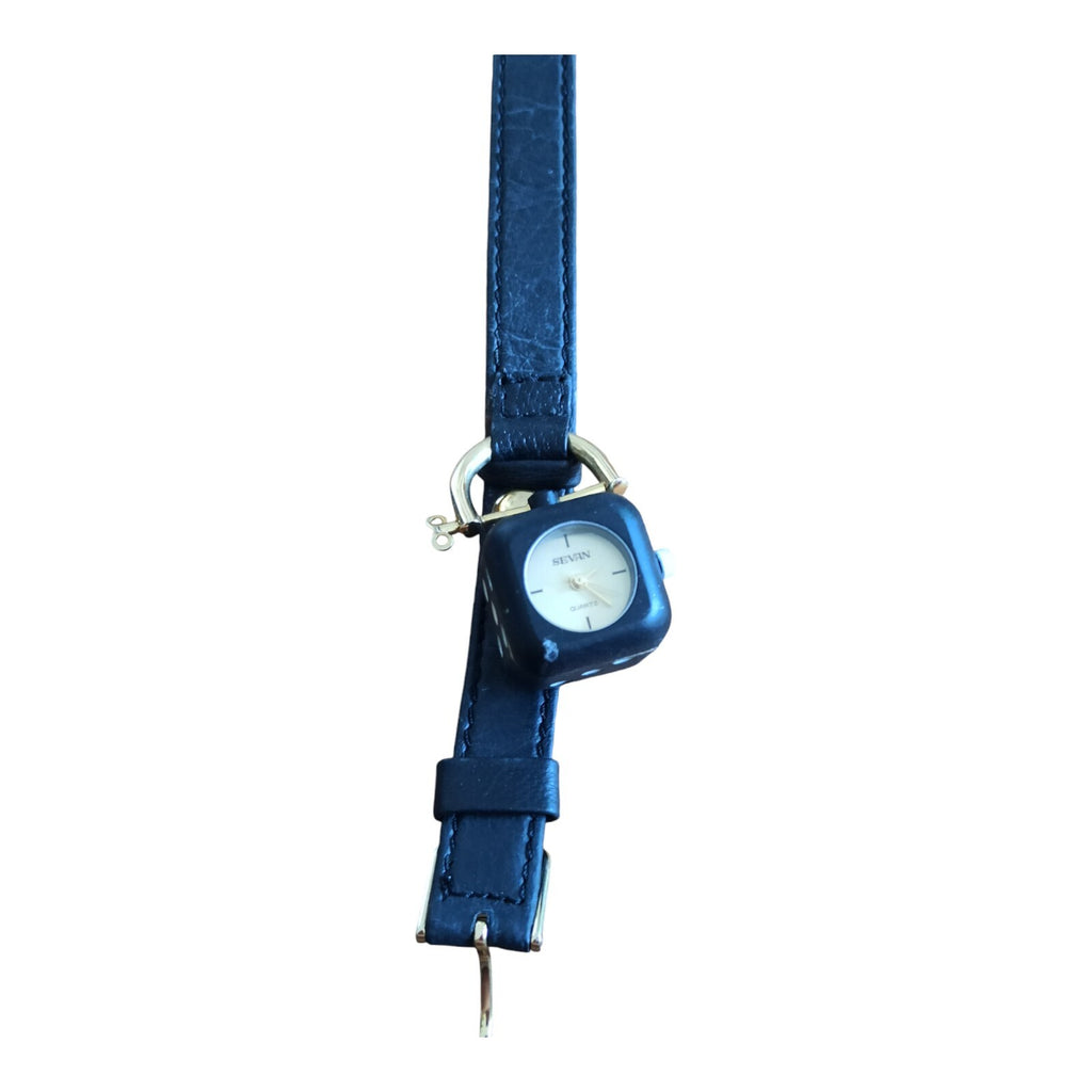 Montre Sevan Dé Quartz vintage noire collector, cadran fantaisie rare