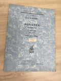 Ancien livre partitions Haendel violon piano Durand 2e volume vintage bleu