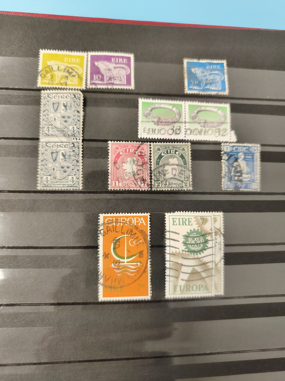 Lot anciens timbres oblitérés Eire Irlande philatélie collection vintage