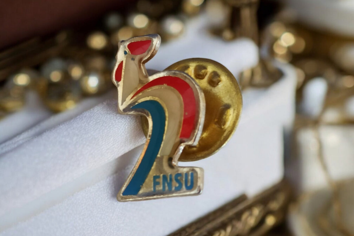 Pin's Vintage ENSU Coq Tricolore Années 90 Émaillé Collection Rétro
